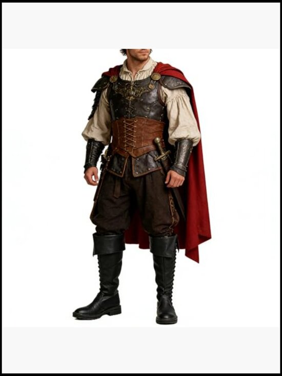 Medieval Viking Tall Black Boots with Fold-Over Cuff Renaissance Cosplay